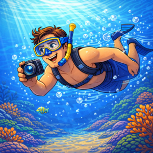 Action style underwater cameras for travel video recording