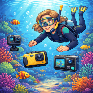 Different underwater camera options for YouTube content creators