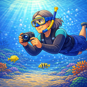 Underwater filming techniques using budget travel cameras