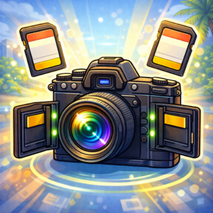 camera with dual card slots