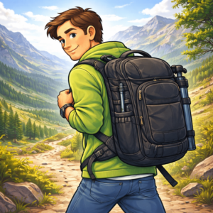 lightweight camera backpack for travel vloggers filming outdoors