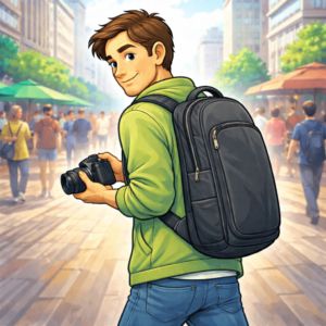 slim camera backpack for urban travel photography and vlogging