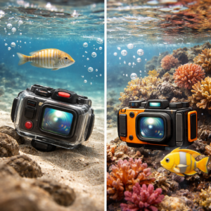 Action versus compact underwater camera