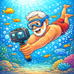 Fast swimmer using underwater camera