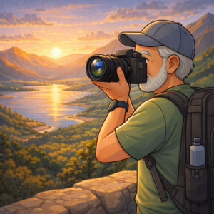 Full-frame travel camera used for scenic photography