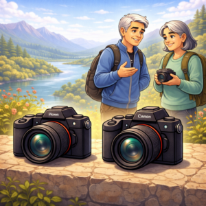 Head to head comparison of Sony and Canon travel cameras