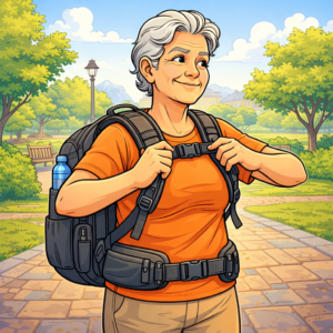 Senior adjusting ergonomic camera backpack straps